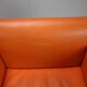 Pair of BOX 740 armchairs by Pedrali, Italy, Wenge Wood and Orange Fabric.