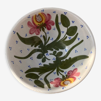 Ceramic salad bowl or decorative plate flower decoration