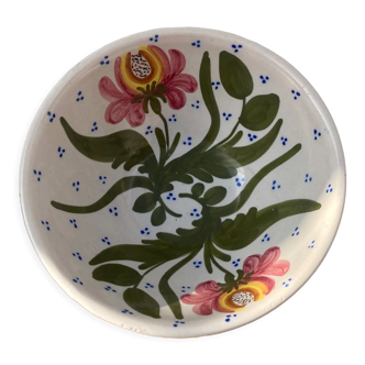 Saladier en céramique ou assiette décorative décor fleur