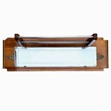 Art Deco wooden hat rack wall shelf with mirror