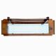 Art Deco wooden hat rack wall shelf with mirror