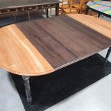 table de forme ovale en merisier massif