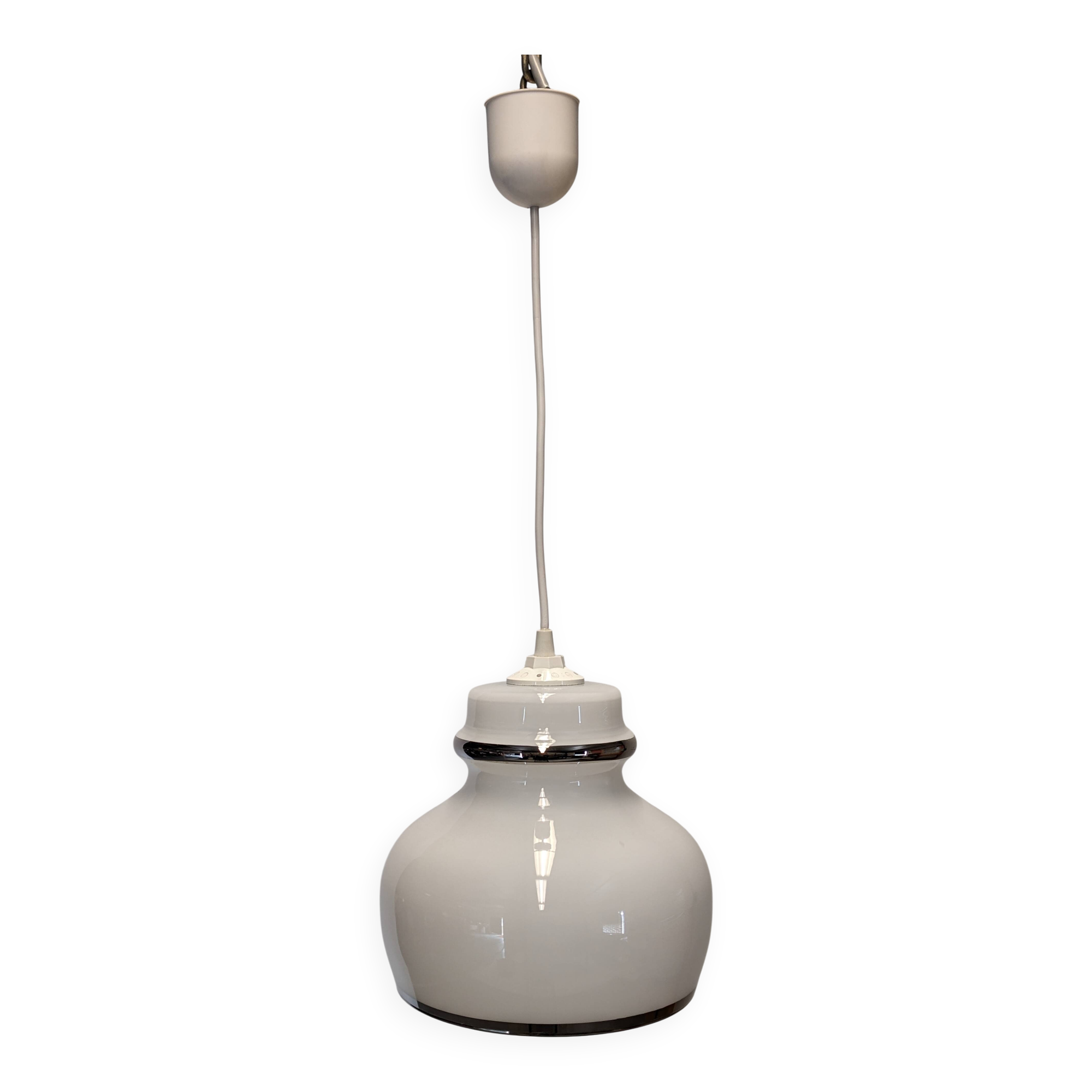 Suspension en opaline blanche années 60/70