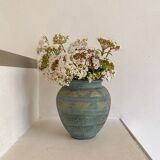 Vase terre cuite bleue