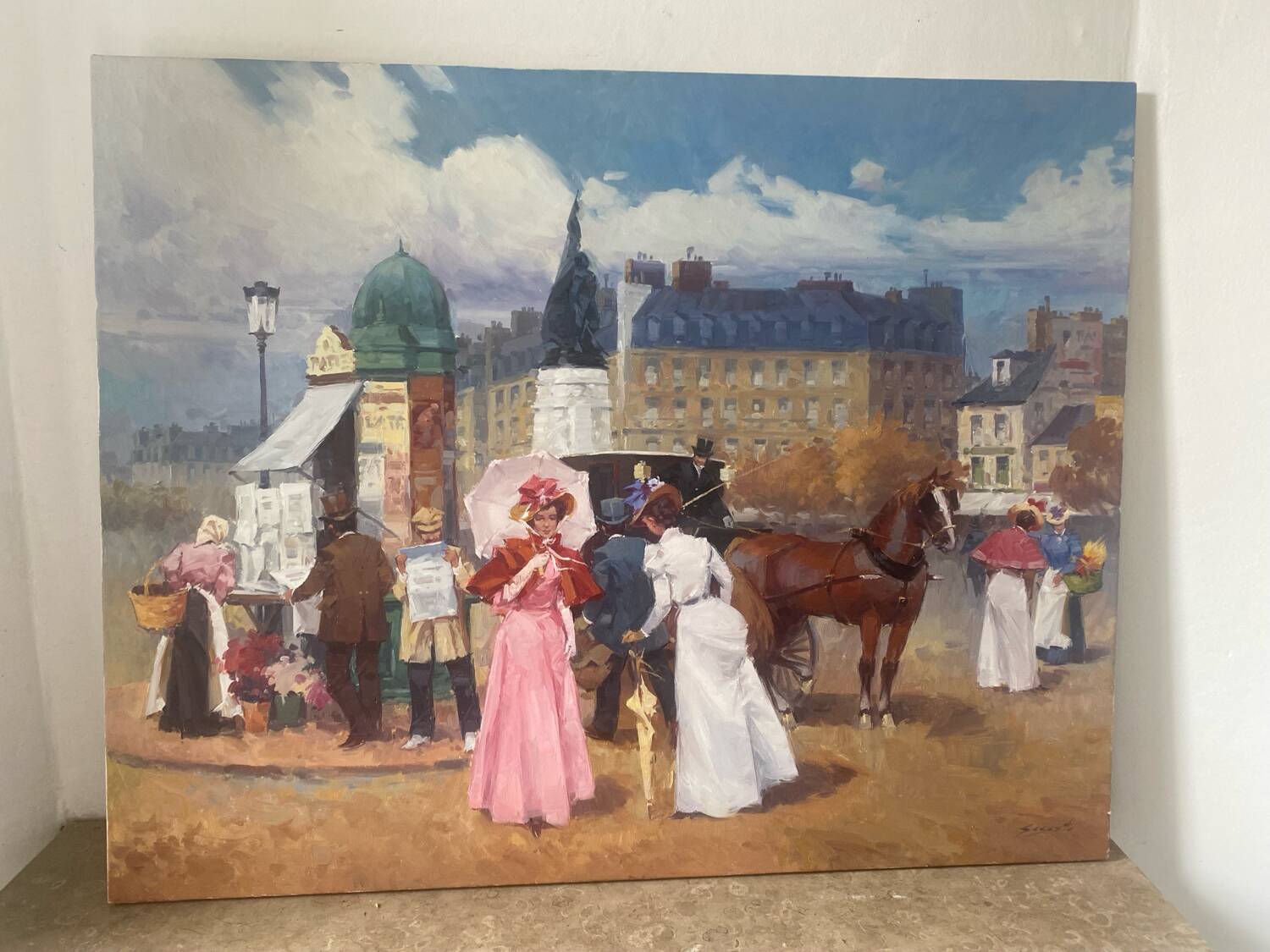 Scène de ville école espagnole du XXEME siècle