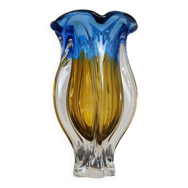 Vase organique par Josef Hospodka pour Chribska Sklarna, Tchécoslovaquie, 1960