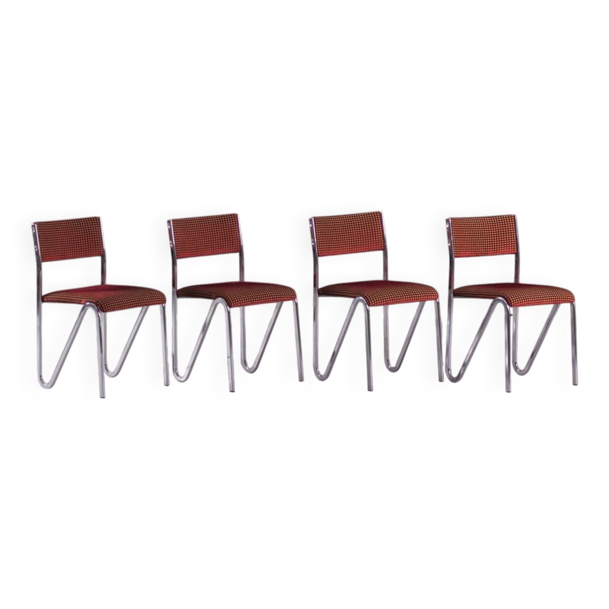 Vintage steel stacking chairs, Germany, 1980s, set of 4