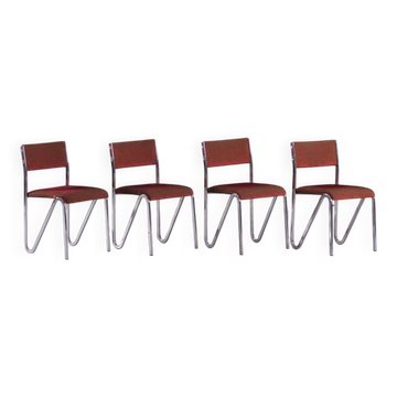 Vintage steel stacking chairs, Germany, 1980s, set of 4