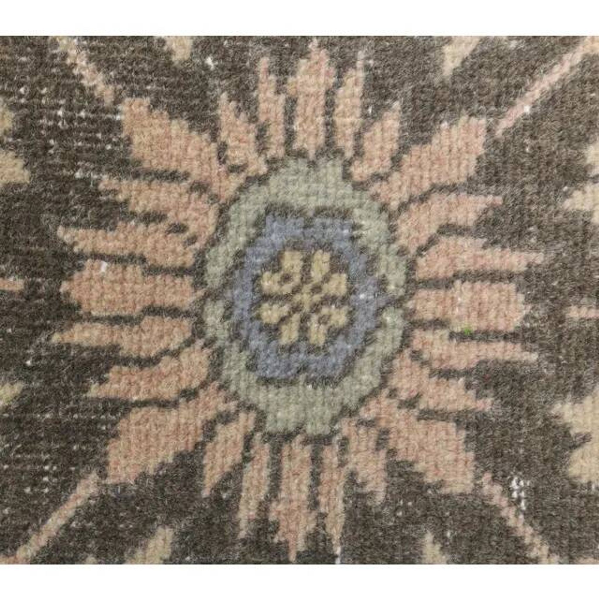 1970s Turkish Oushak Wool Runner Rug 92x373