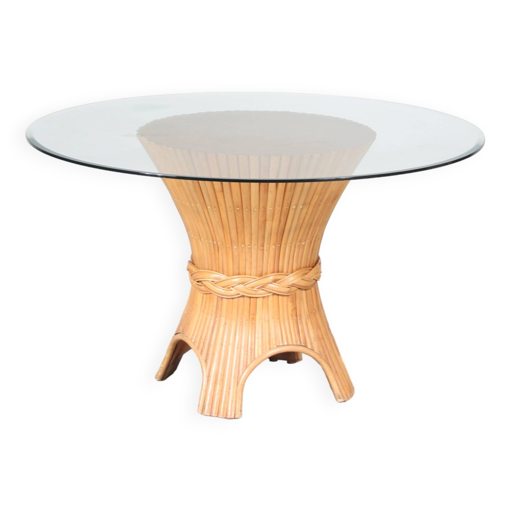 1970s Bamboo dining table by McGuire, USA