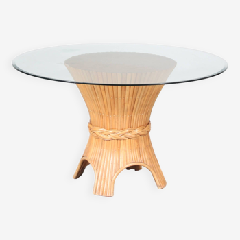 1970s Bamboo dining table by McGuire, USA