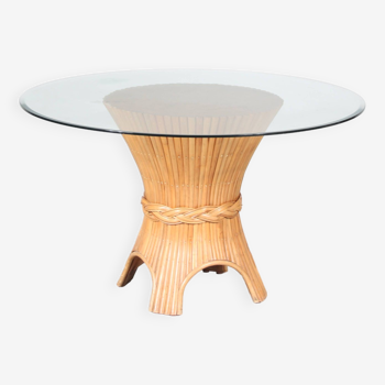 Table à manger en bambou des années 1970 par McGuire, USA