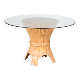 Table à manger en bambou des années 1970 par McGuire, USA