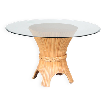 1970s Bamboo dining table by McGuire, USA
