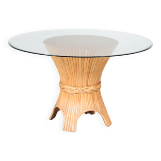 1970s Bamboo dining table by McGuire, USA
