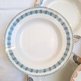 Orange and blue deep plates HBCM and St Amand.