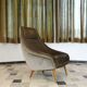 Mid-century mohair velvet high-back easy chair, Italy 1950s