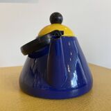 Yellow and blue enamel kettle