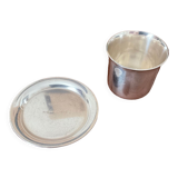 Gobelet et soucoupe métal argenté
