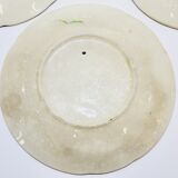3 old plates in slip decoration strawberries and grapes