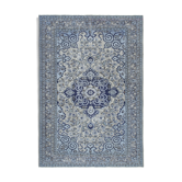 Handmade carved anatolian 1970s 191 cm x 276 cm blue rug