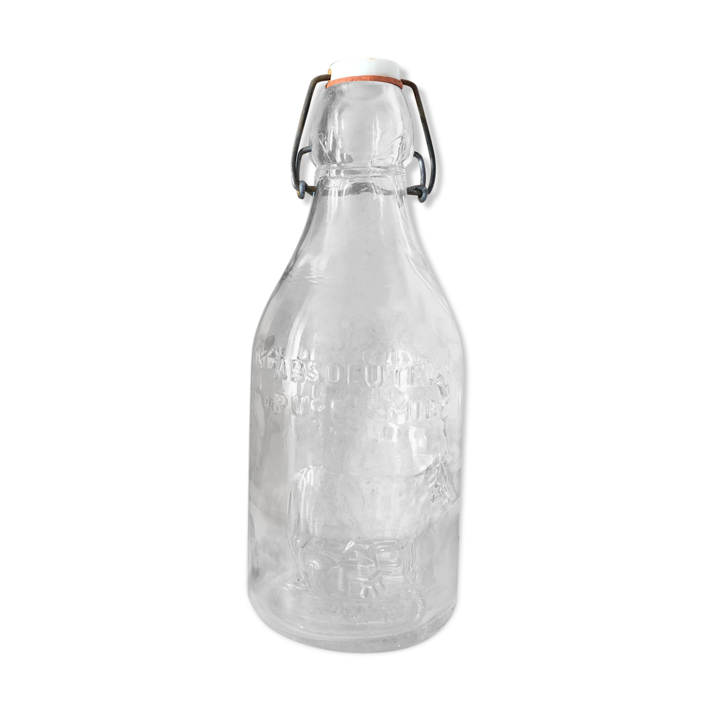 Glass milk bottle