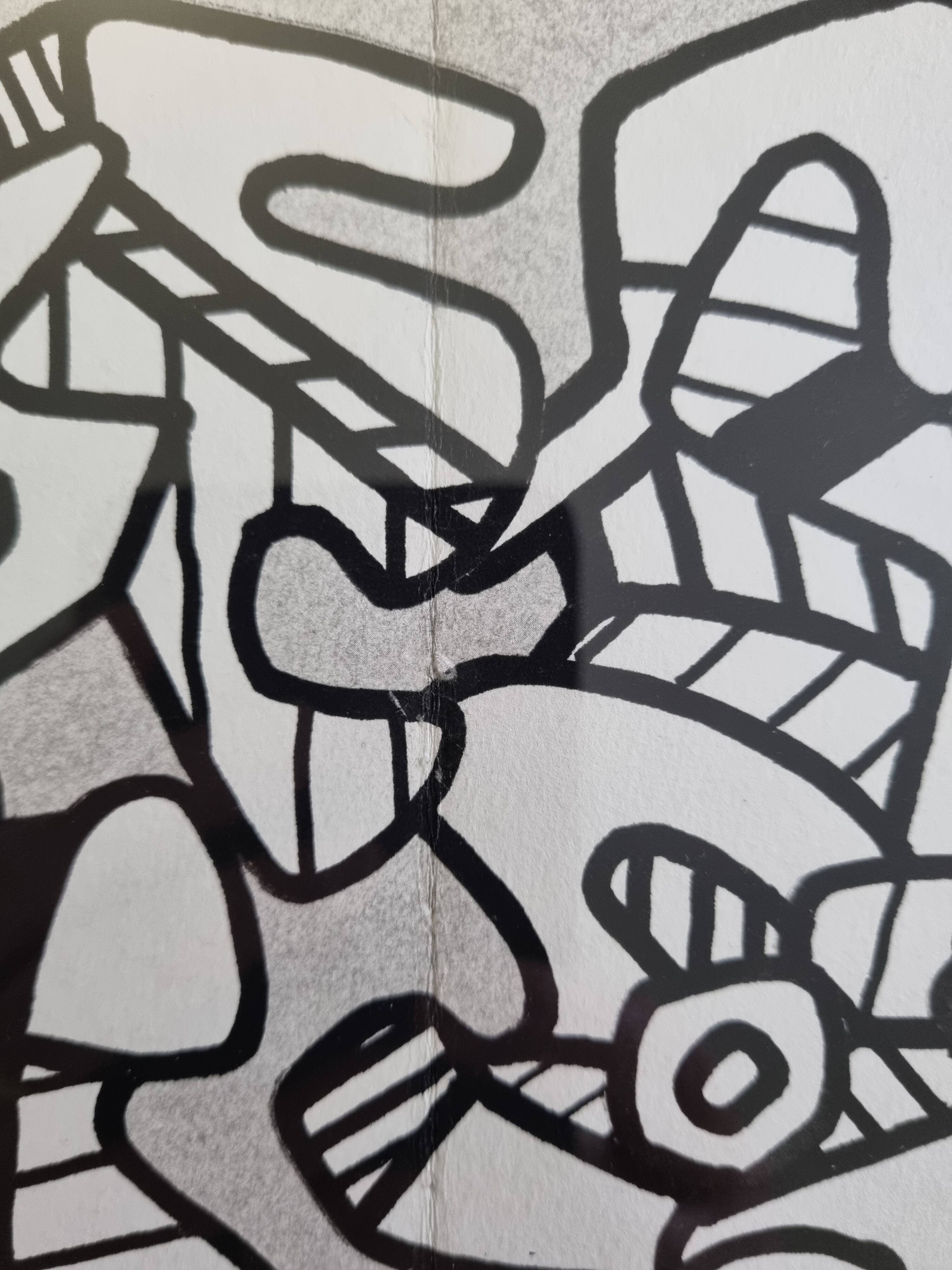Screenprint after Jean Dubuffet framed under glass 41 cm by 31 cm