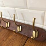Wooden and brass hooks 4 hooks