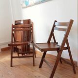 4 folding vintage wooden chairs