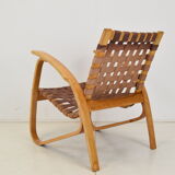 Fauteuil en bois de hêtre courbé, design Jan Vaněk, années 1930.