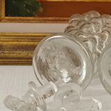 Pair of decanters with grape bunch XXth