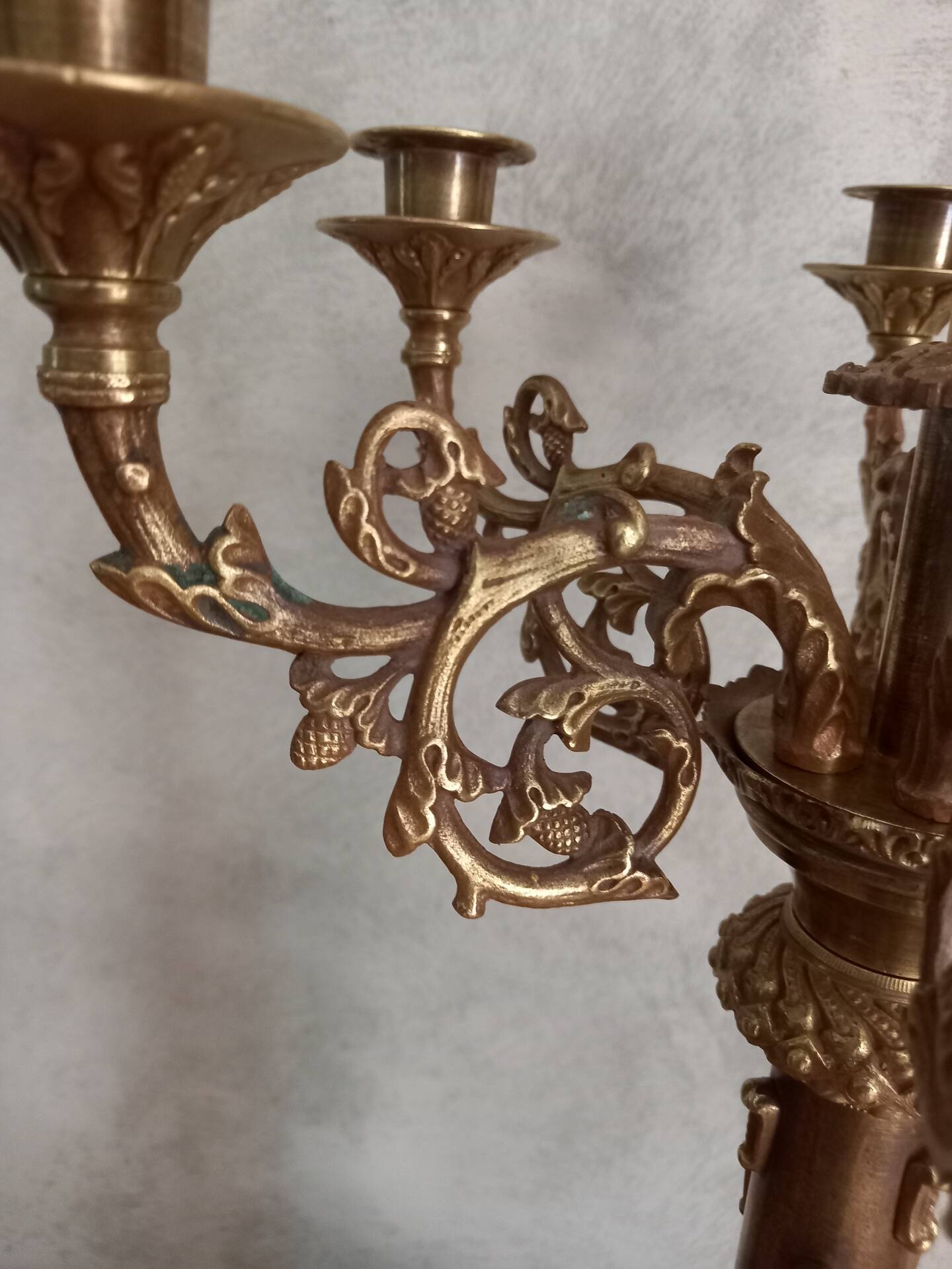Large bronze chandelier in the Louis XVI style.