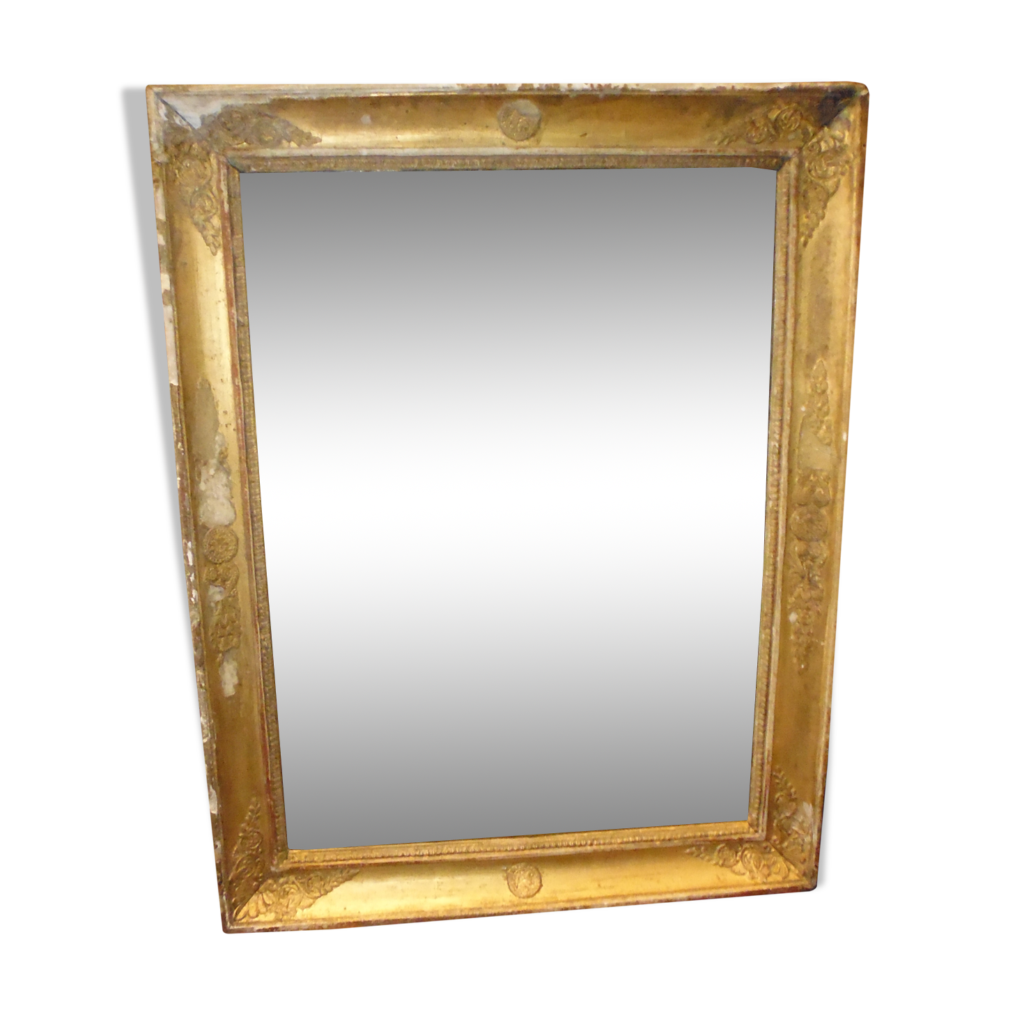 Mirror Restoration in gilded wood and mercury ice 62x48 cm
