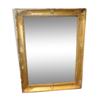 Miroir restauration en bois doré et glace mercure 62x48 cm