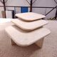 3 travertine trundle tables 1970