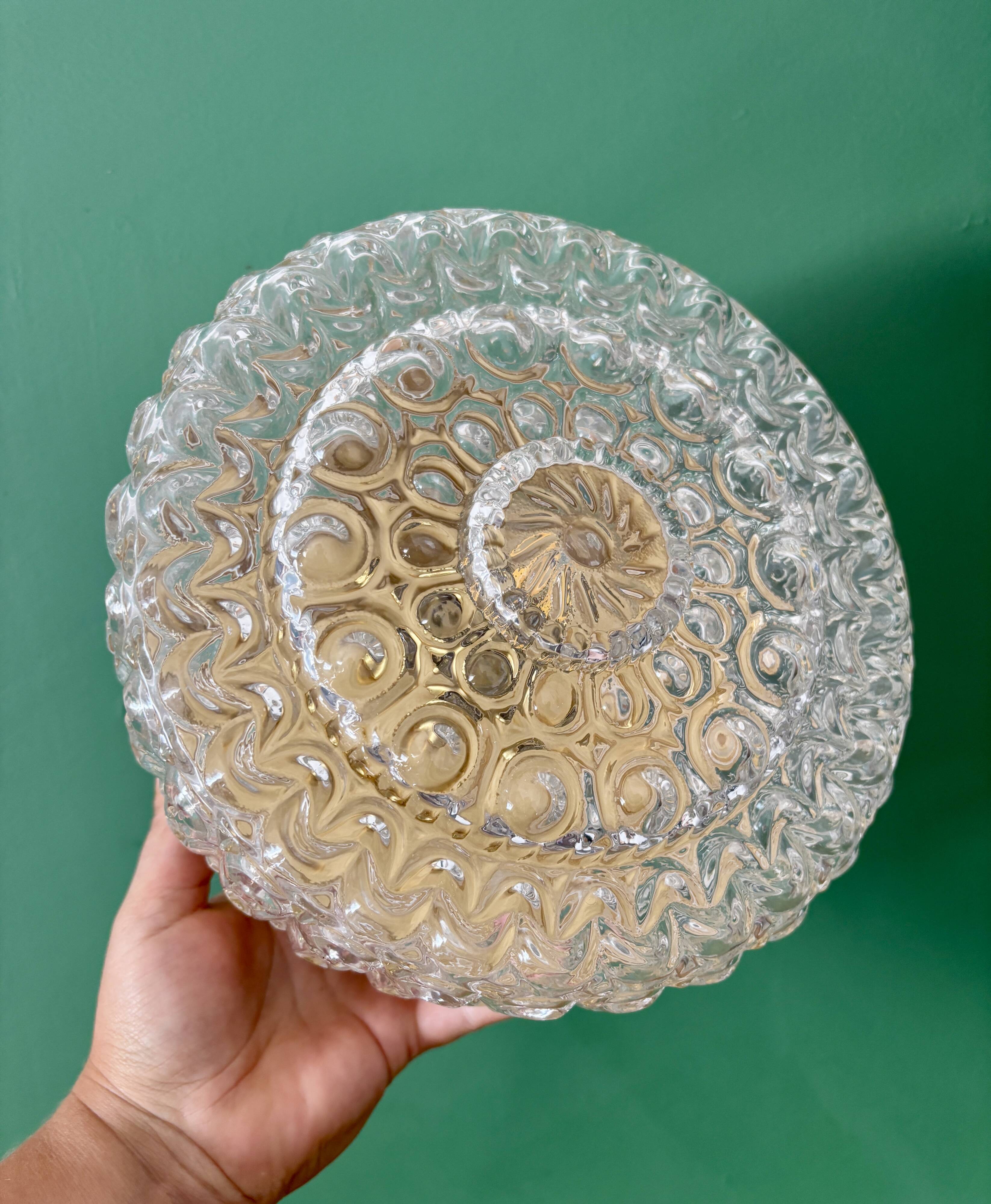 Vintage globe wall or ceiling light in molded glass