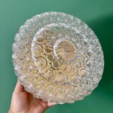 Vintage globe wall or ceiling light in molded glass