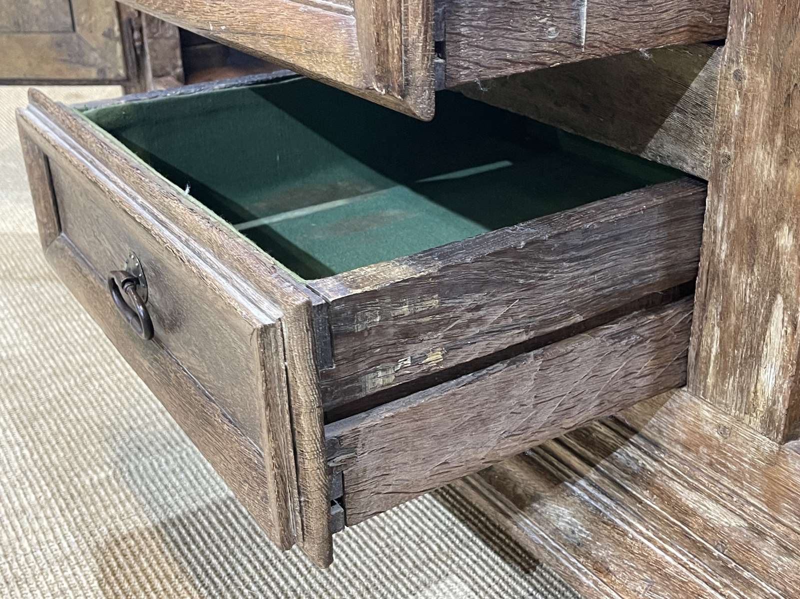 Enfilade of the eighteenth century in oak, top false marble