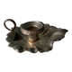 Old leaf-shaped hand candle holder, mid-twentieth
