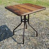 Teak and wrought iron bistro table