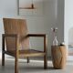 Fauteuil en bois naturel (teck) design minimaliste