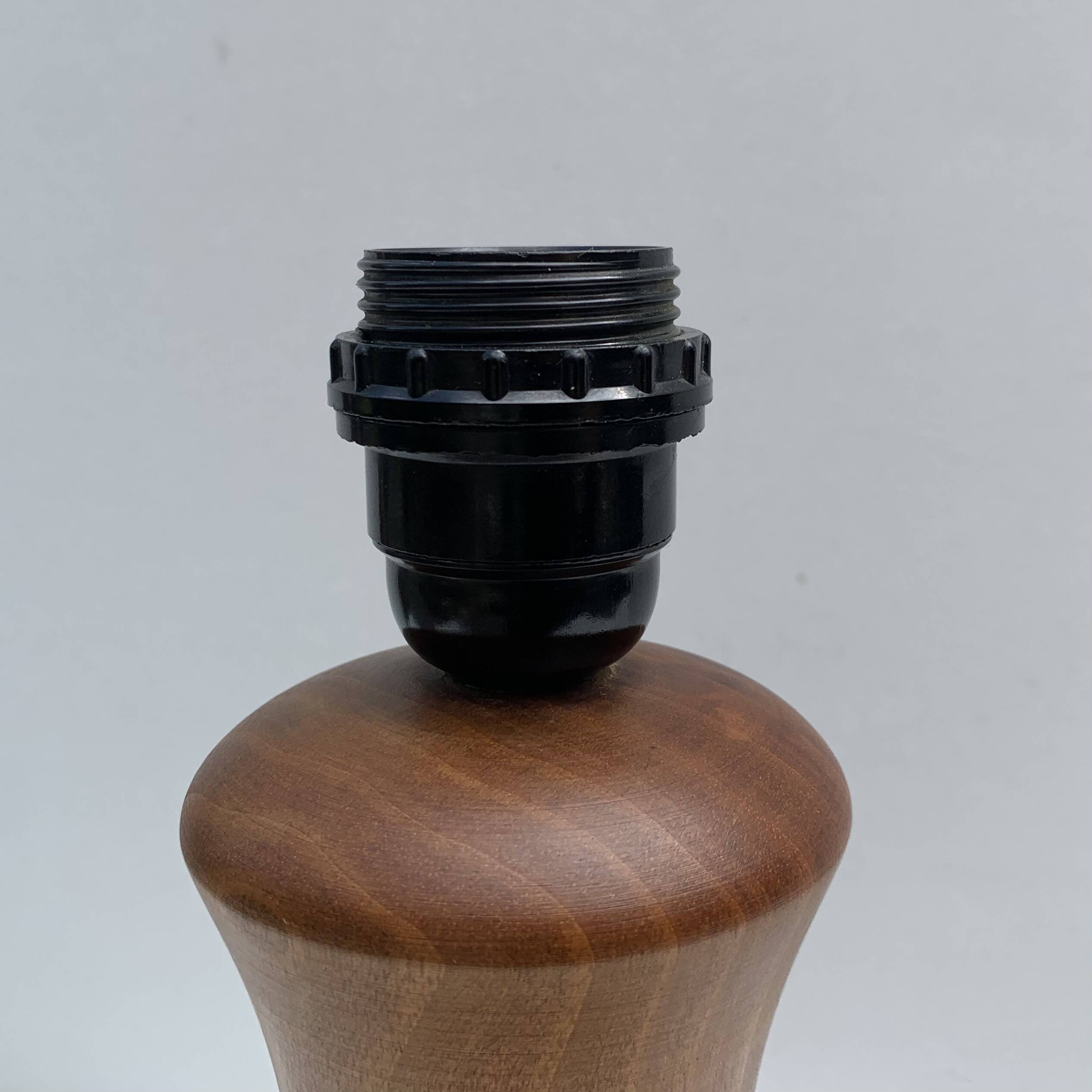 Vintage turned wood lamp base, 1970