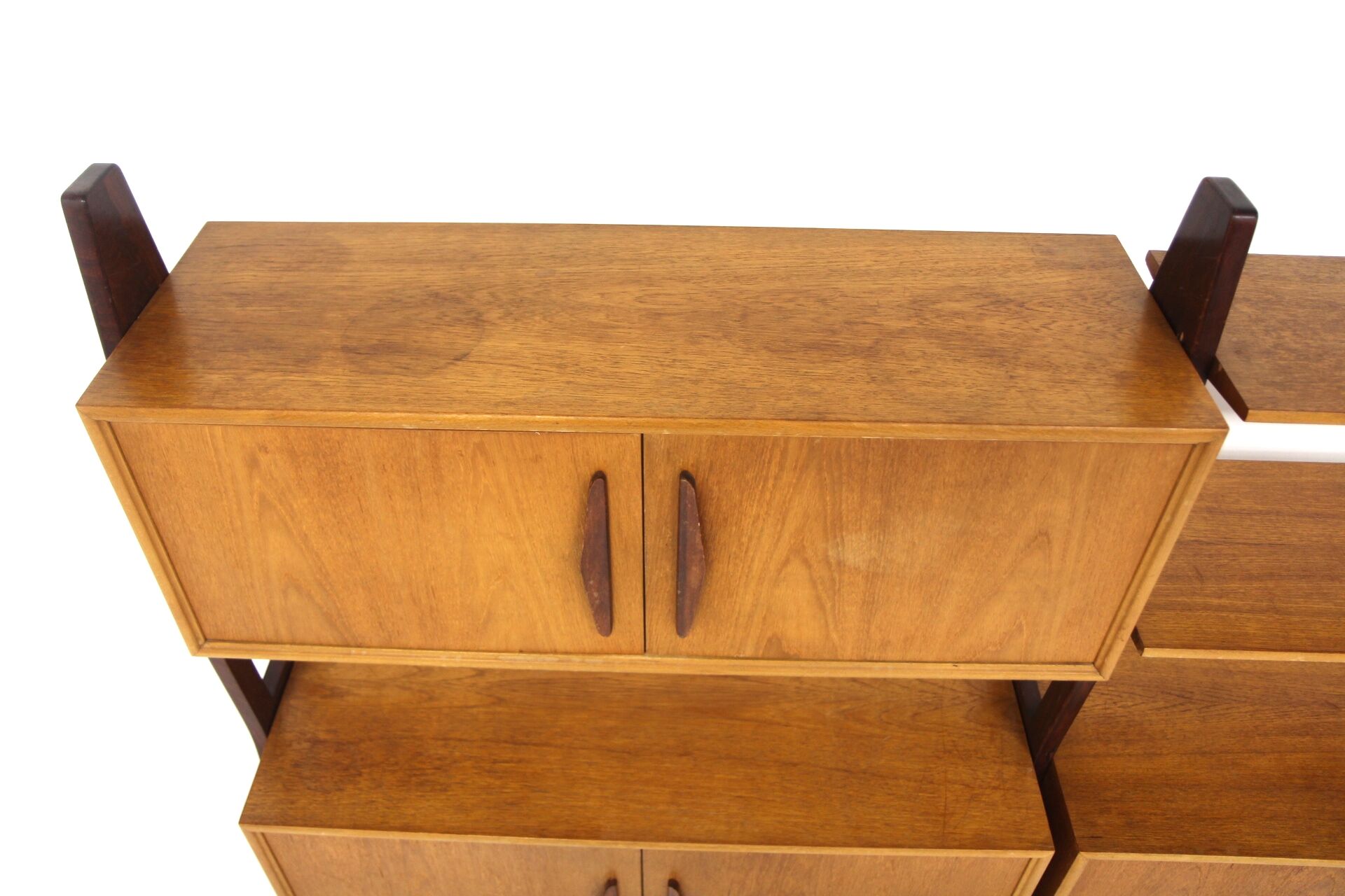 Bibliothèque scandinave "Double" en teck, Suède, 1950