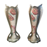Paire de vases art nouveau en céramique