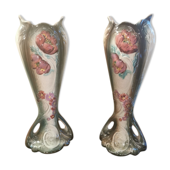 Pair of art nouveau ceramic vases