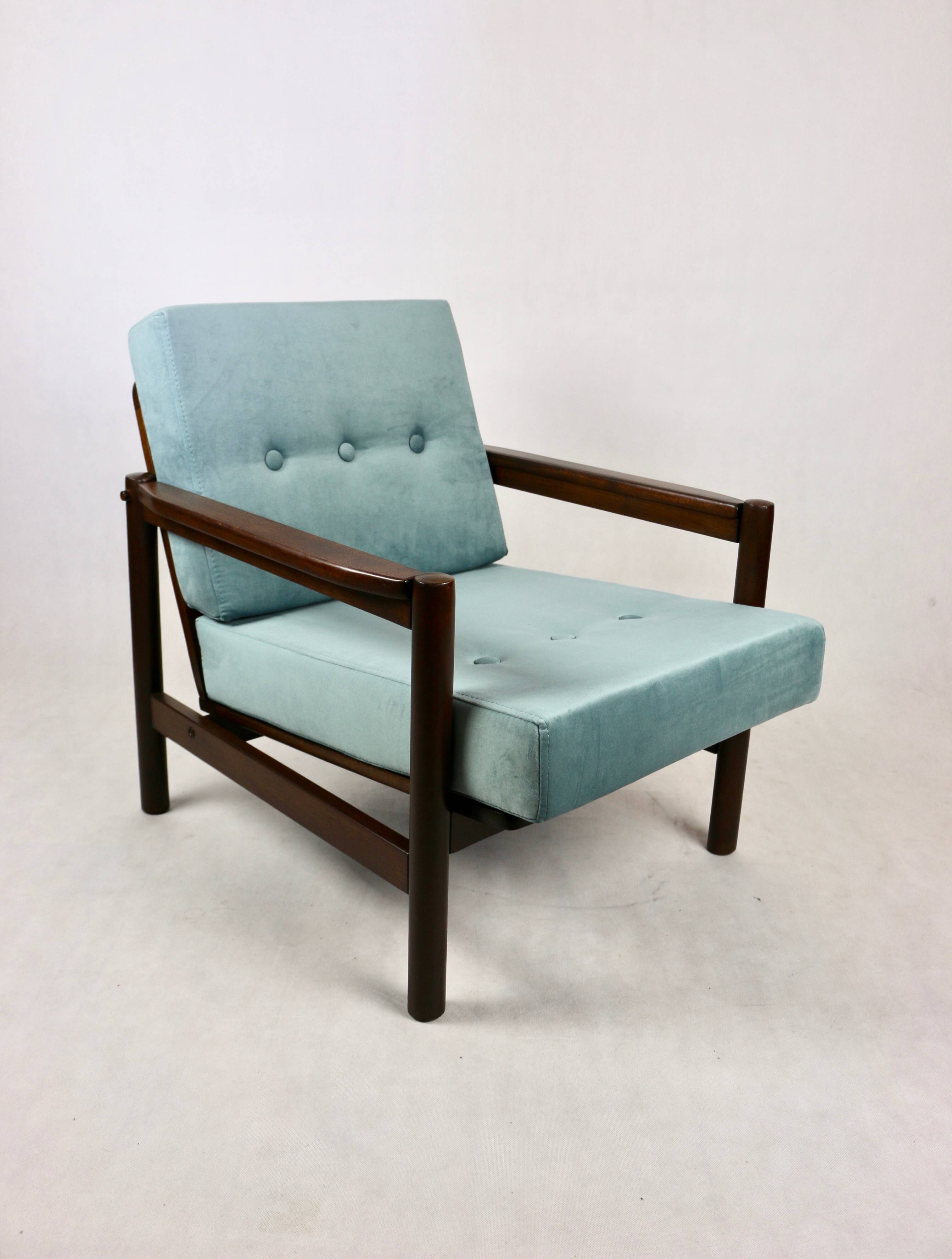 Light Blue Lounge Stobrawa Chair, 1970s