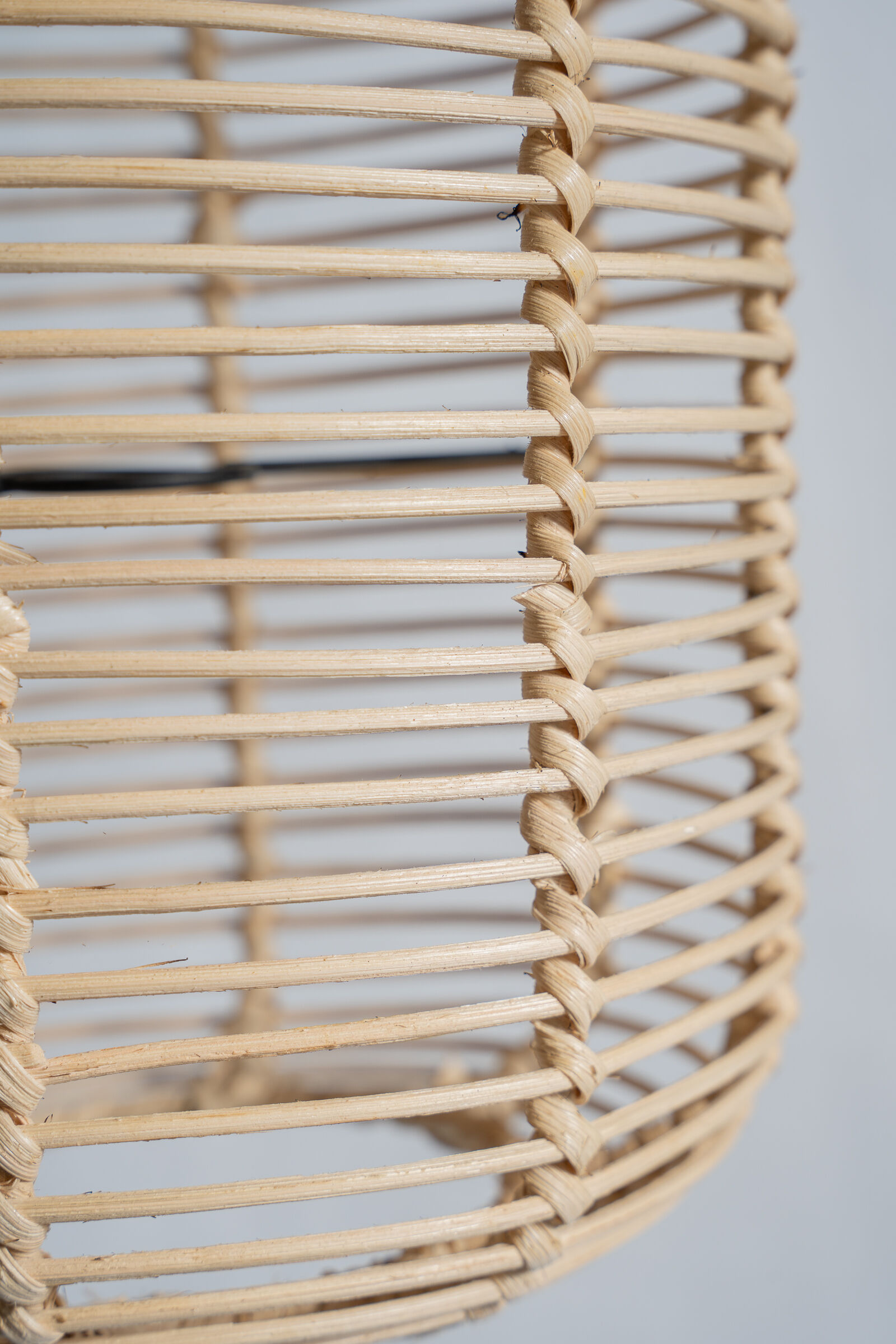 Large lantern-shaped rattan pendant lamp H50 D24