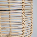 Large lantern-shaped rattan pendant lamp H50 D24