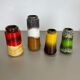 Ensemble de quatre vases « multicolores » en poterie fat lave des années 1970 fabriqués par Scheurich, Allemagne
