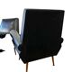 Set of 2 vintage black and red armchairs / armchairs / individual armchairs